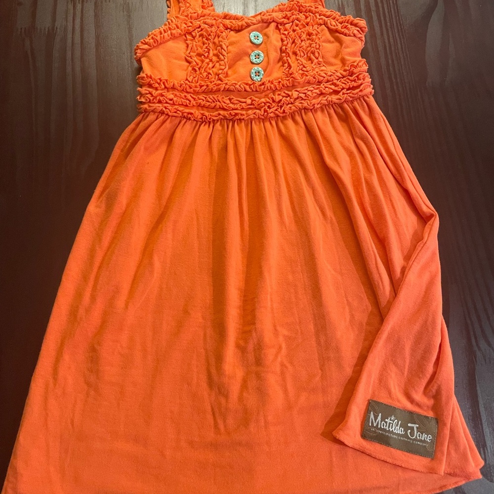 Matilda Jane Orange Smocked Sundress with Spaghetti Straps